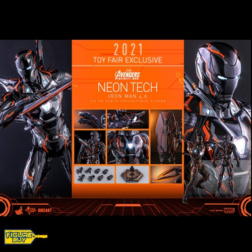 (이벤트 한정판매- 2021년 토이페어 한정판) HotToys -MMS597D39 - 1/6사이즈- Avengers: Infinity War - Neon Tech Iron Man 4.0