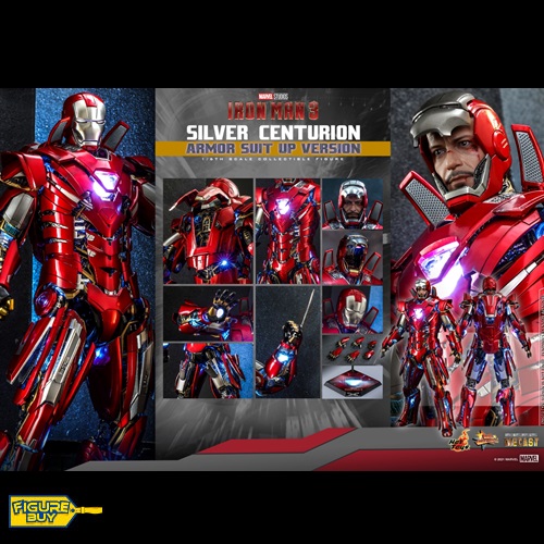(이벤트 - 빠른 배송 상품- 예약 판매) Hot Toys - MMS618D43 -1/6사이즈- Iron Man 3 - Silver Centurion (Armor Suit Up Version)
