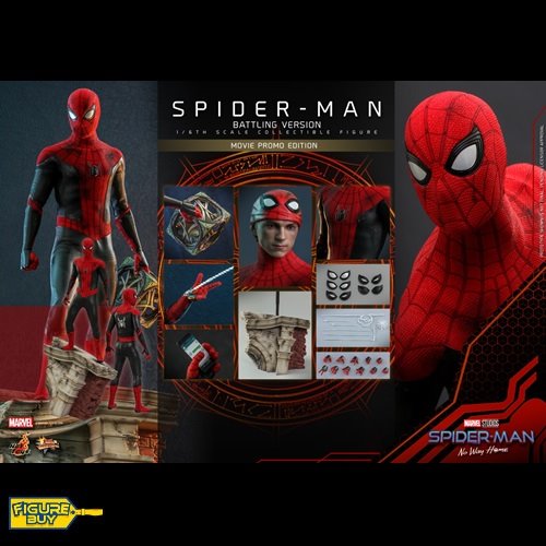 (이벤트- 12월 1일 오전 10시 한정 판매 - 전량 선행 물량 ) Hot Toys - MMS625 - 1/6 사이즈- Spider-Man: No Way Home  - Spider-Man (Battling Version)