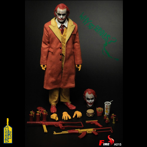 FIRE- A015- 1/6 사이즈- Burger Uncle Fast Food Clown JOKER (Double Headsculpt + Accessories Bag)