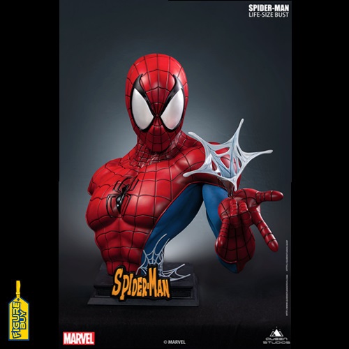 (예약 상품-히든 보너스 특전 추가 ) Queen Studios - 1/1 사이즈-comic book Spider-Man Bust - Red and blue -500체 한정판