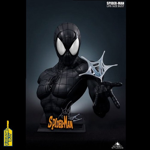 (예약 상품) Queen Studios - 1/1 사이즈-comic book Spider-Man Bust - Black  -200체 한정판