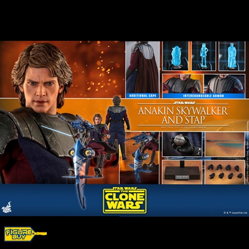 (빠른 배송 보장상품) HotToys -1/6 사이즈- Star Wars: The Clone Wars- Anakin Skywalker &amp; STAP