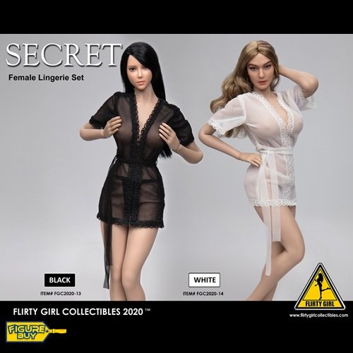(예약 상품) FLIRTY GIRL COLLECTIBLES - SECRET Lingerie Sets 2020-  Female Sheer Robe and Panty set (무료 배송)