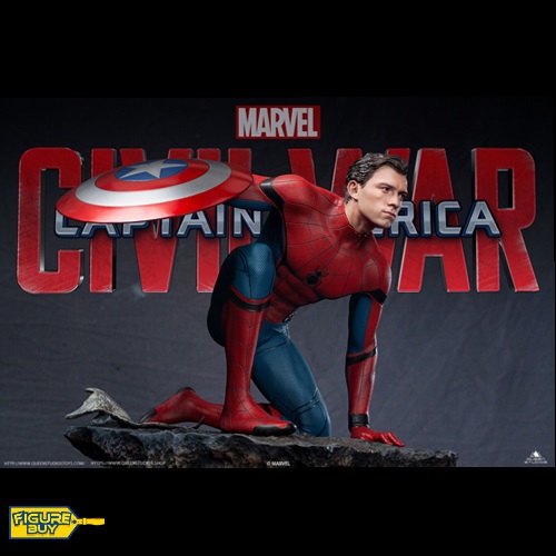(예약 상품) Queen Studios - 1/4 사이즈-Captain America-Civil War- Spider-Man (Premium Version)