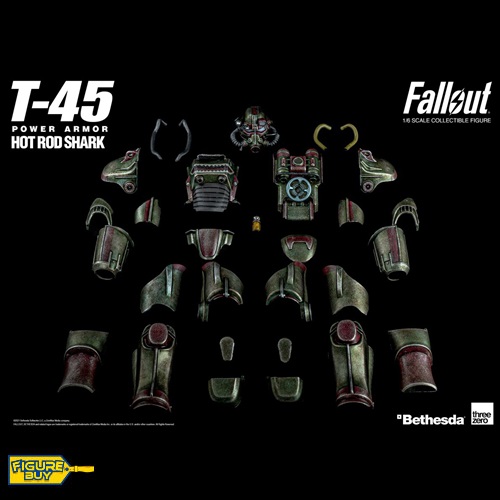 (예약 상품) Threezero-1/6사이즈- Fallout- T-45-Power Armor - HOT RED SHARK