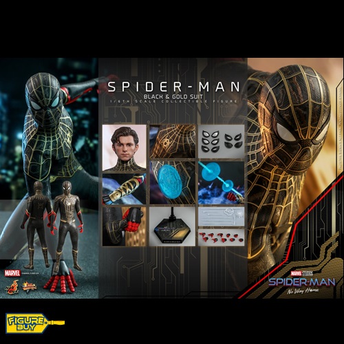 (1월 입고)Hot Toys - 1/6 사이즈- MMS604- Spider-Man :No Way Home (Black &amp; Gold Suit)