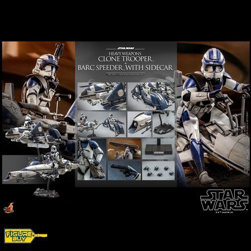 (빠른 배송 예약 상품) Hot Toys - TMS077 - 1/6사이즈 - Star Wars: The Clone Wars - Heavy Weapons Clone Trooper and BARC Speeder with Sidecar